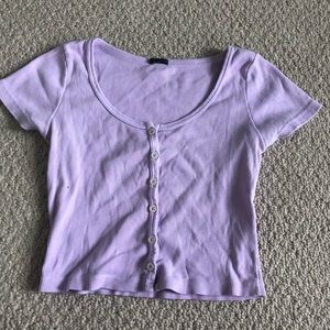 Purple brandy Melville cropped shirt